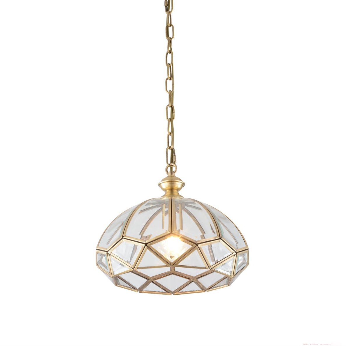 Ophaan Suspension Traditionnelle en Laiton et Verre Art