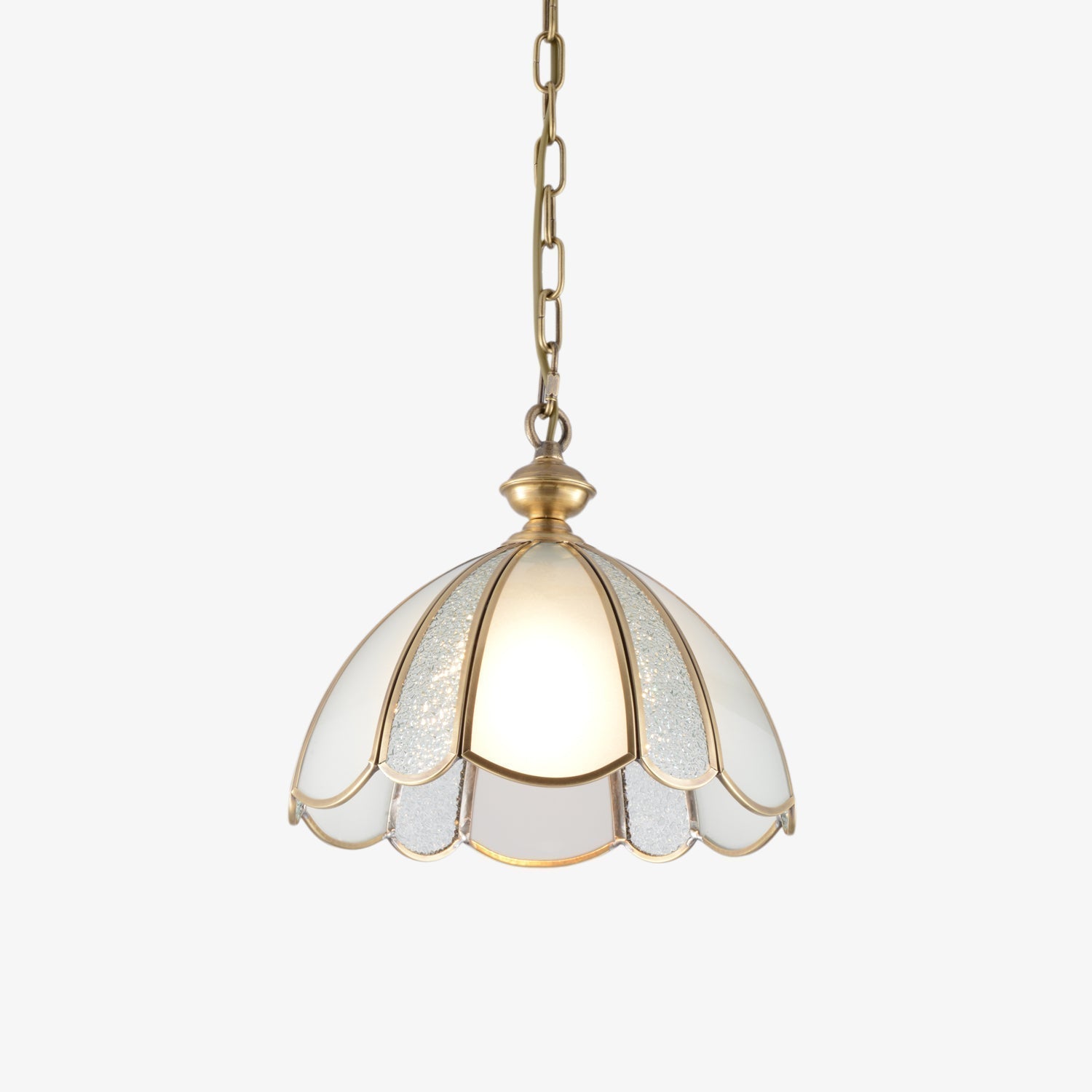 Ophaan Suspension Traditionnelle en Laiton et Verre Art