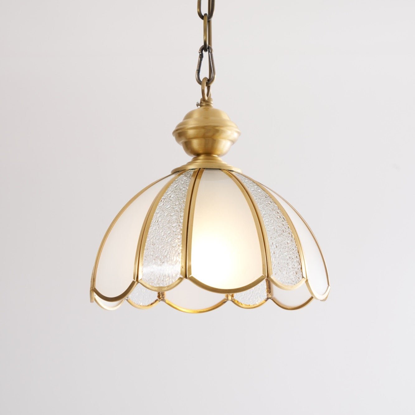 Ophaan Suspension Traditionnelle en Laiton et Verre Art
