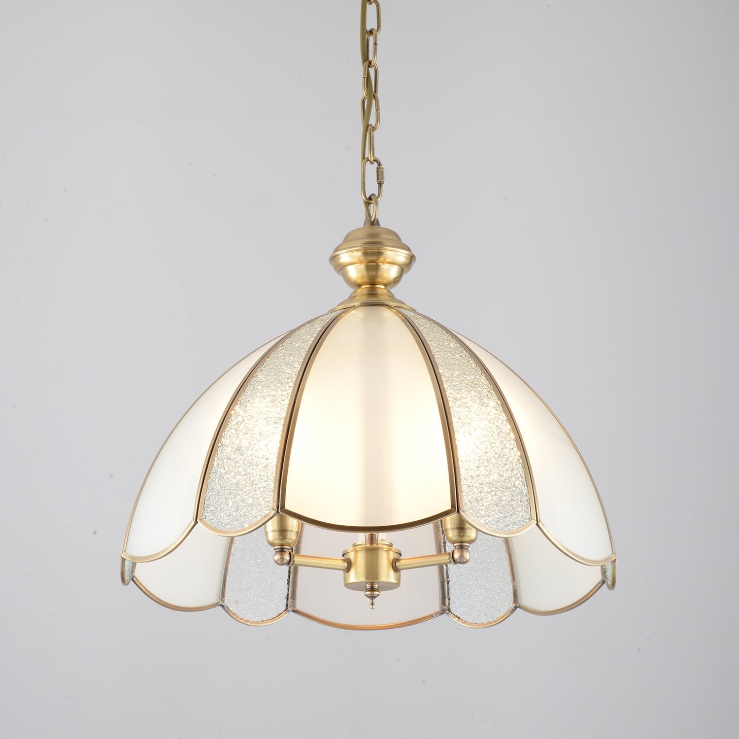 Ophaan Suspension Traditionnelle en Laiton et Verre Art