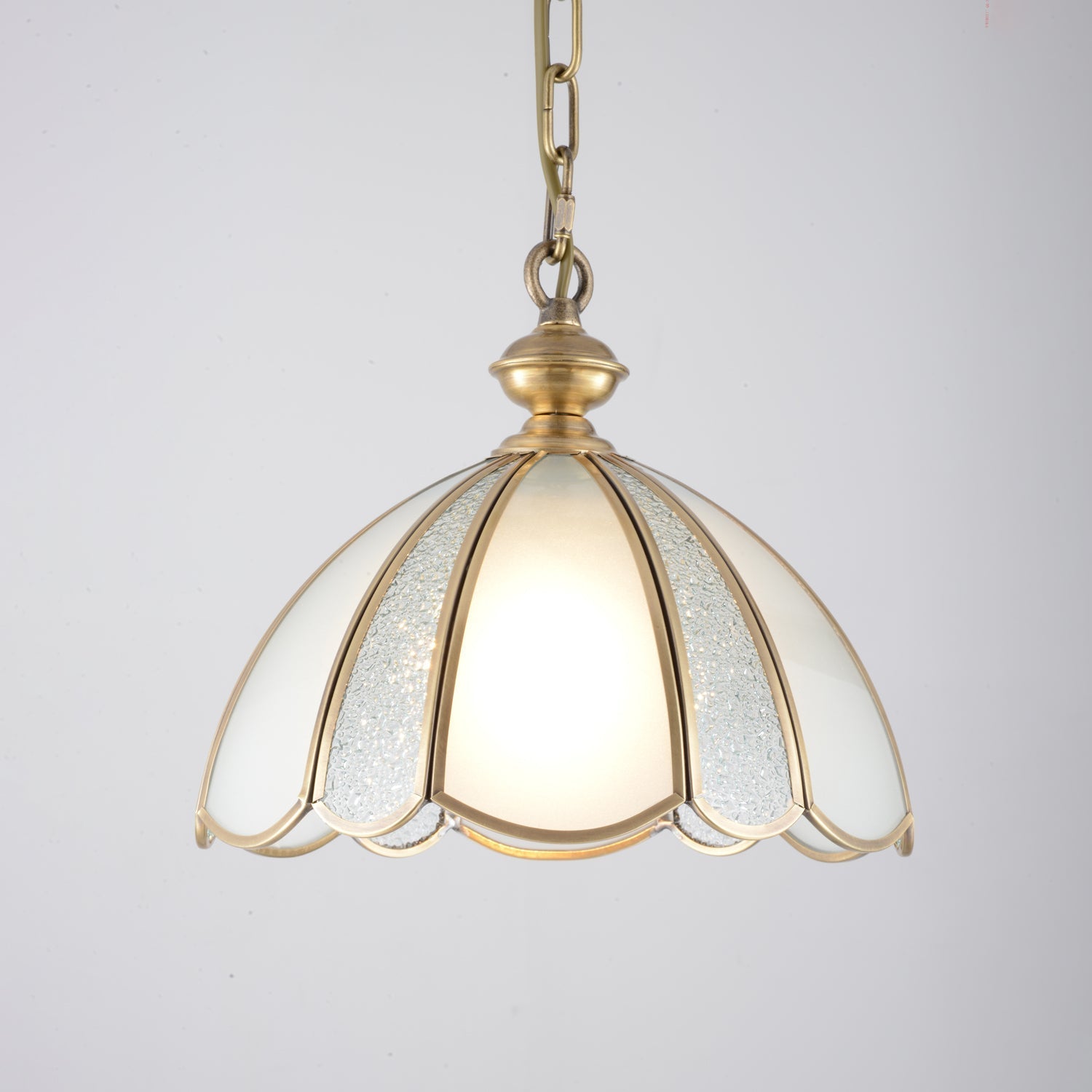 Ophaan Suspension Traditionnelle en Laiton et Verre Art