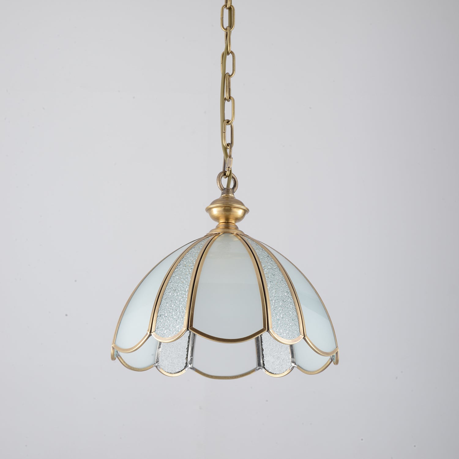 Ophaan Suspension Traditionnelle en Laiton et Verre Art