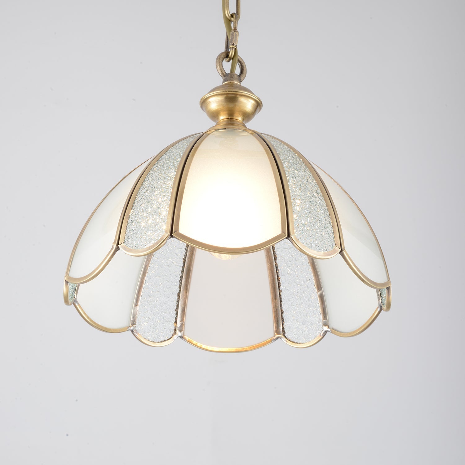 Ophaan Suspension Traditionnelle en Laiton et Verre Art