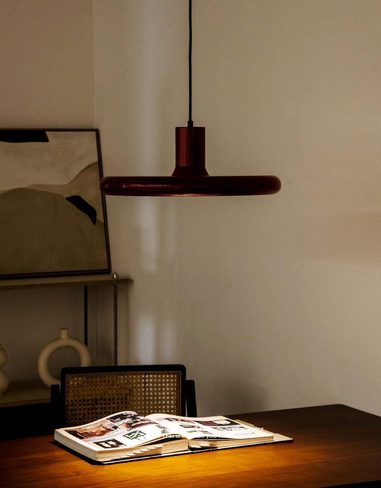 Solara Lampe suspendue cylindrique en aluminium à disque industriel