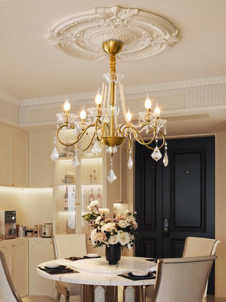 VelaeyraLustre Postmoderne de Luxe en Cristal et Perles