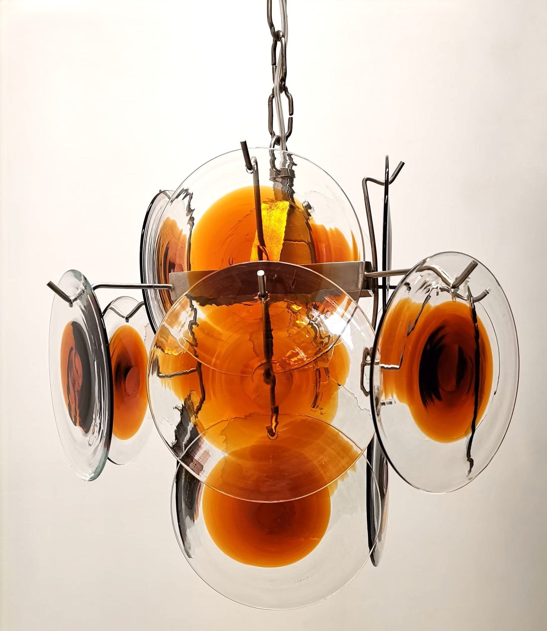 Aurora Lustre Verre Murano Disque Mi-Siècle