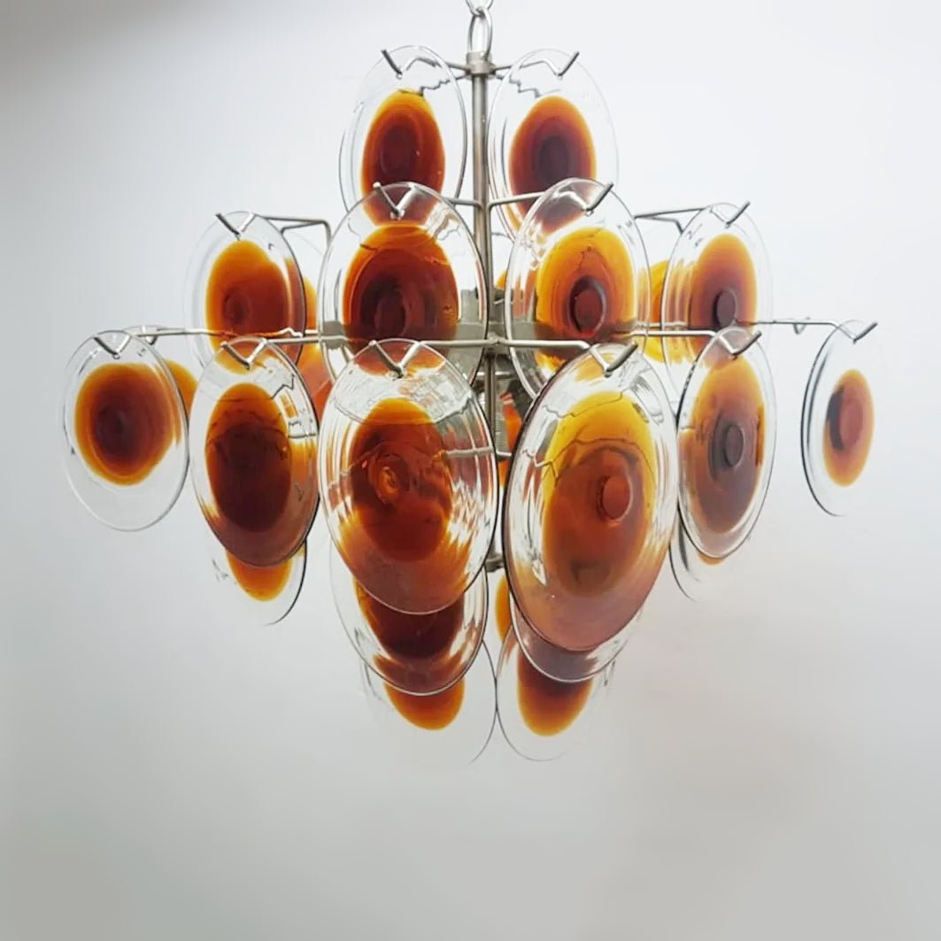 Aurora Lustre Verre Murano Disque Mi-Siècle