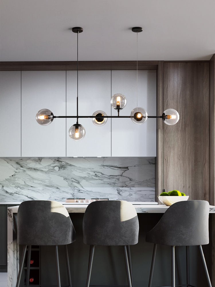 Lustra Suspension Orb Laiton Verre Pour Salon