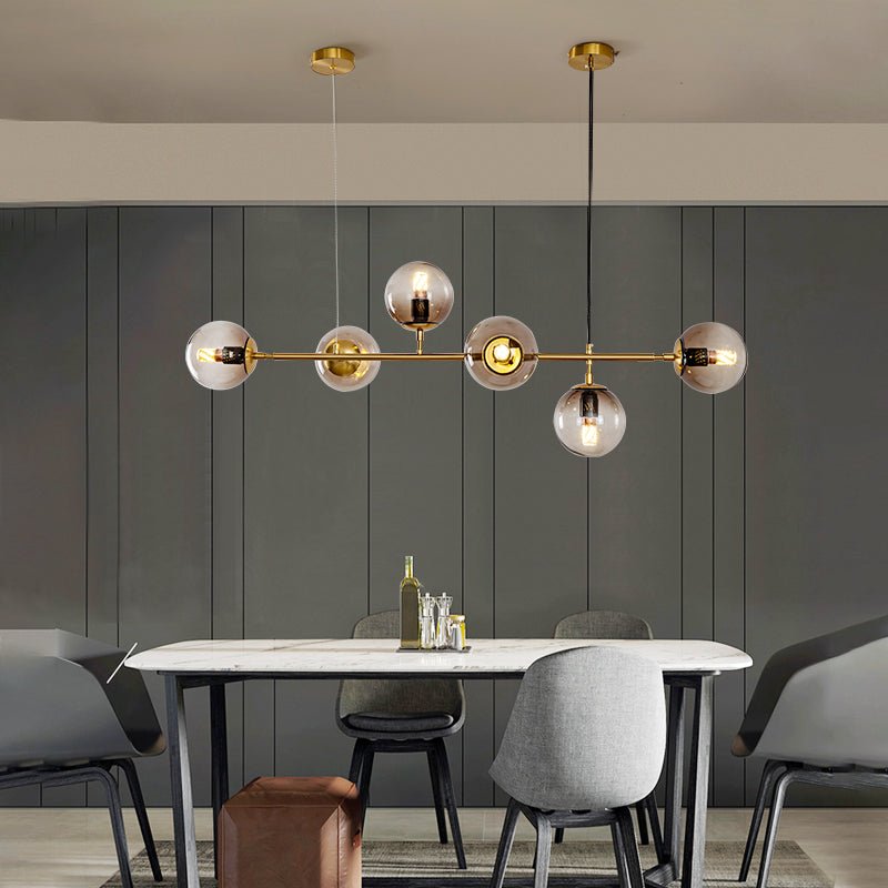 Lustra Suspension Orb Laiton Verre Pour Salon