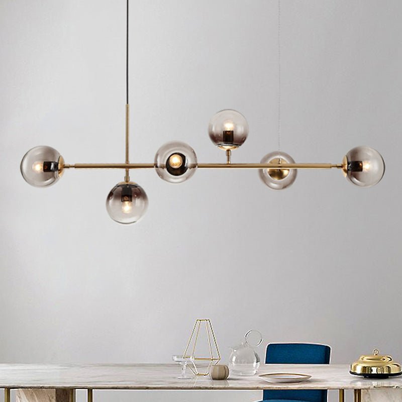 Lustra Suspension Orb Laiton Verre Pour Salon