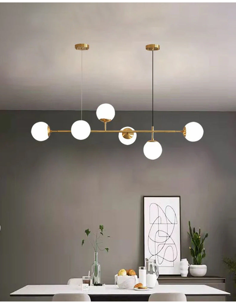 Lustra Suspension Orb Laiton Verre Pour Salon
