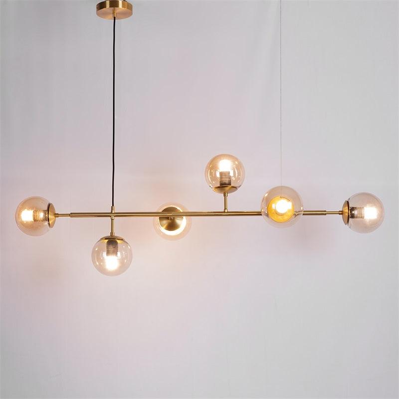 Lustra Suspension Orb Laiton Verre Pour Salon