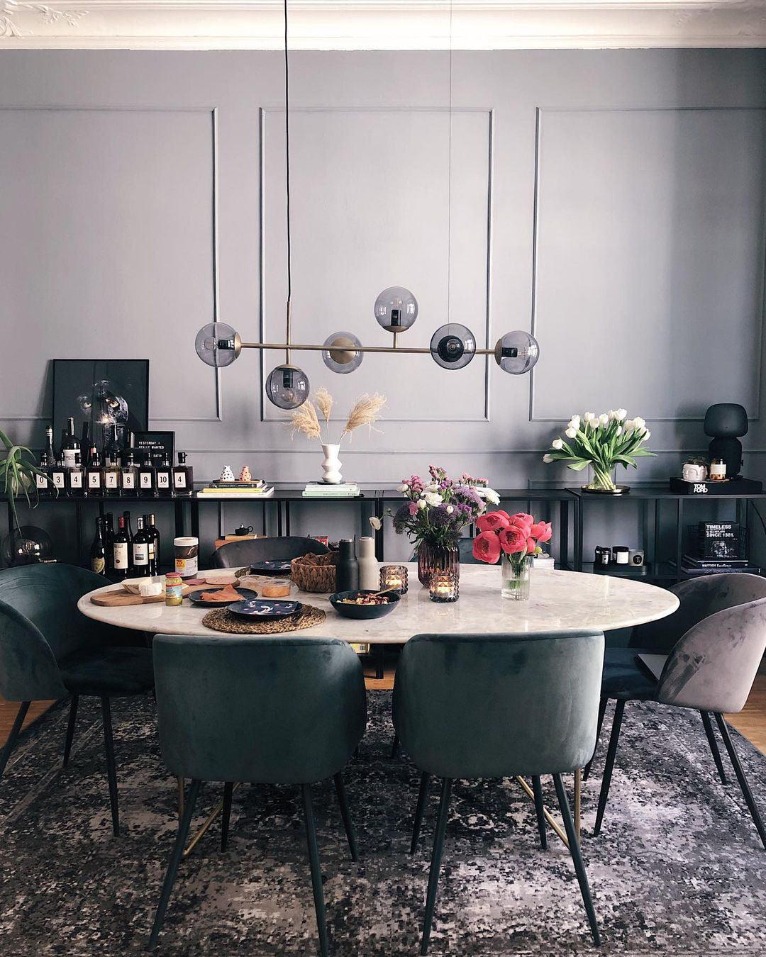 Lustra Suspension Orb Laiton Verre Pour Salon