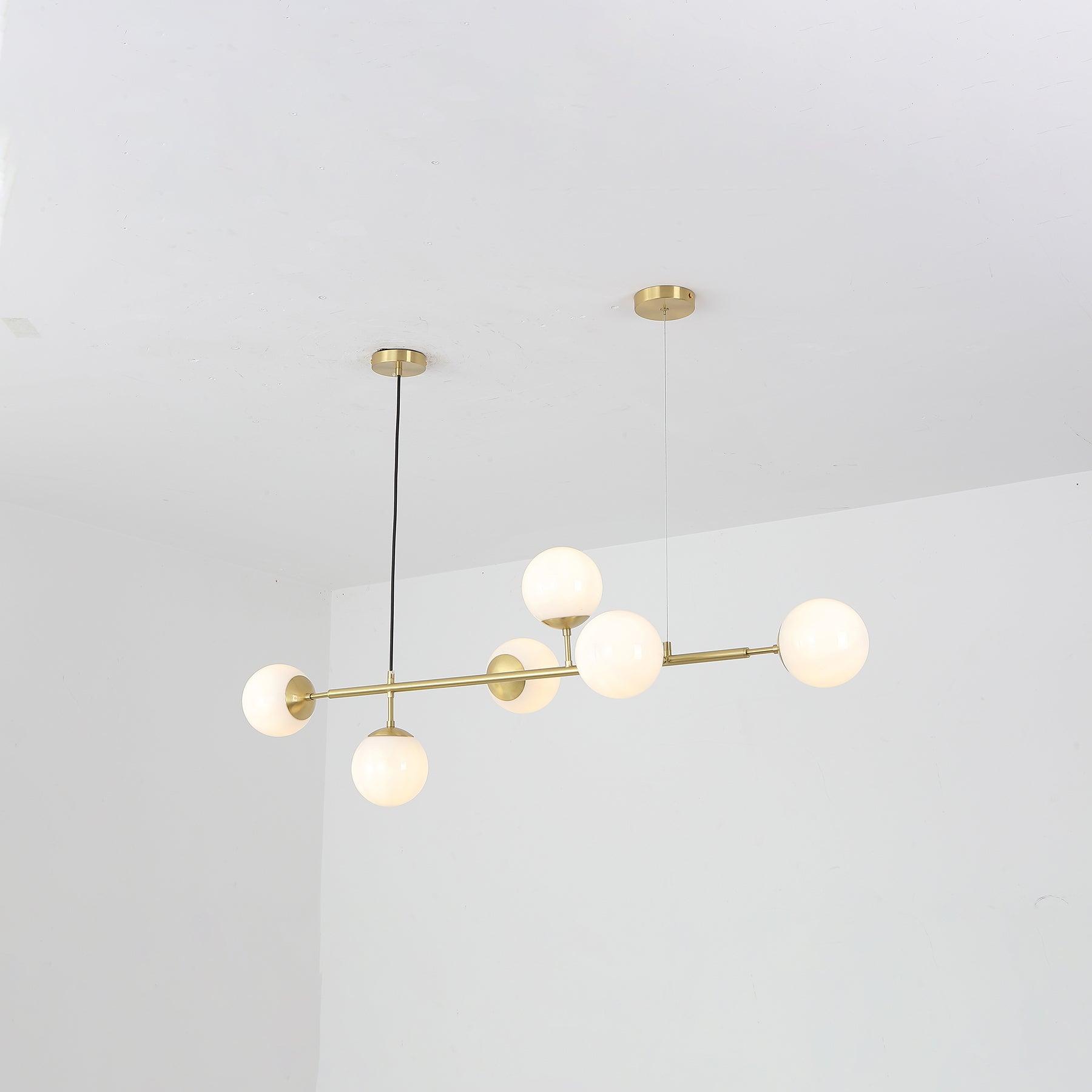 Lustra Suspension Orb Laiton Verre Pour Salon