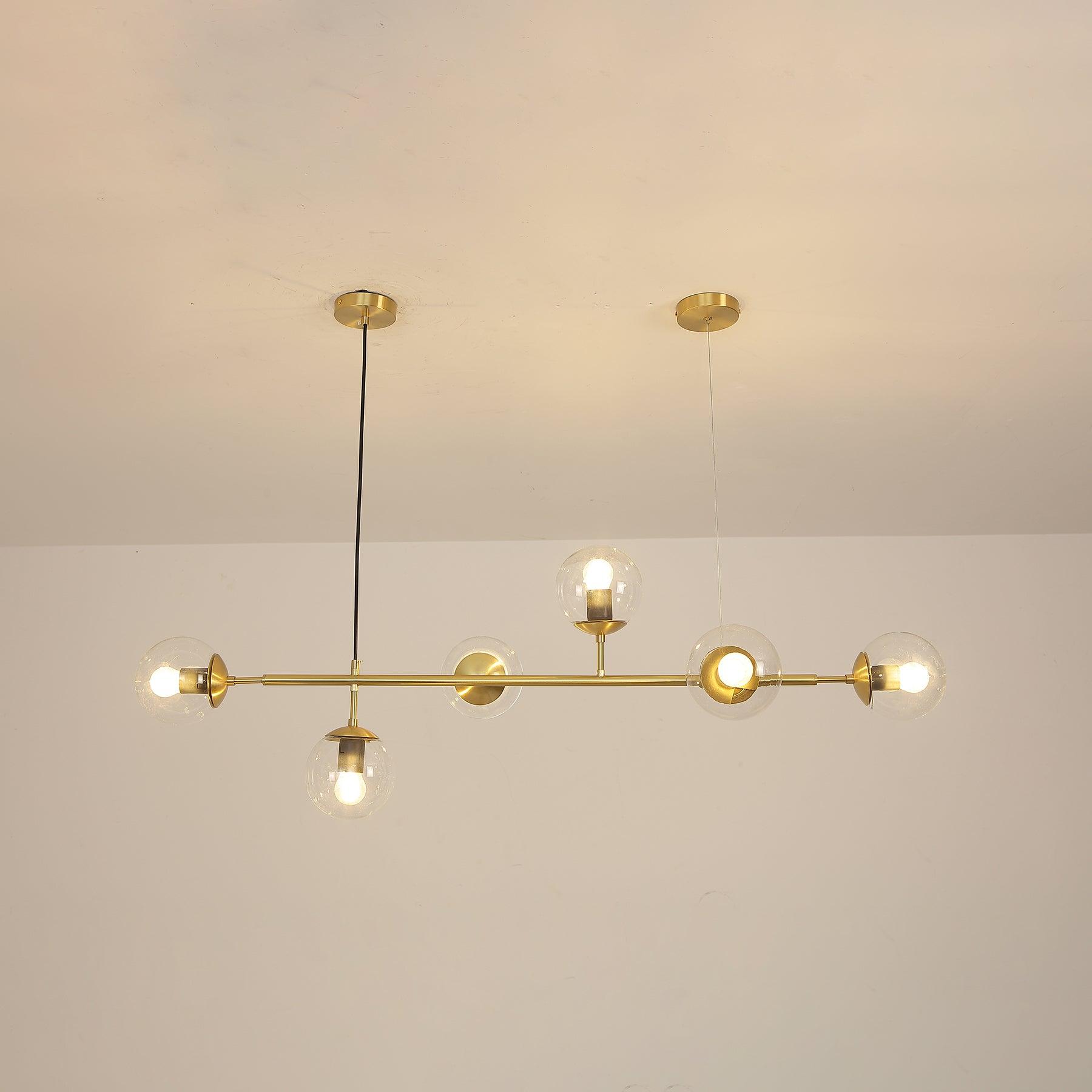 Lustra Suspension Orb Laiton Verre Pour Salon