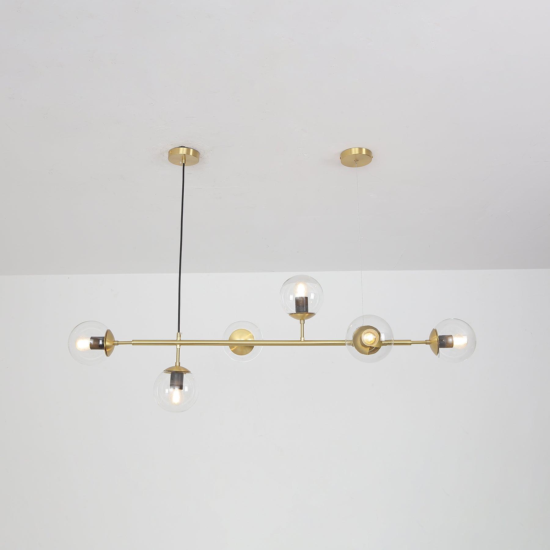 Lustra Suspension Orb Laiton Verre Pour Salon