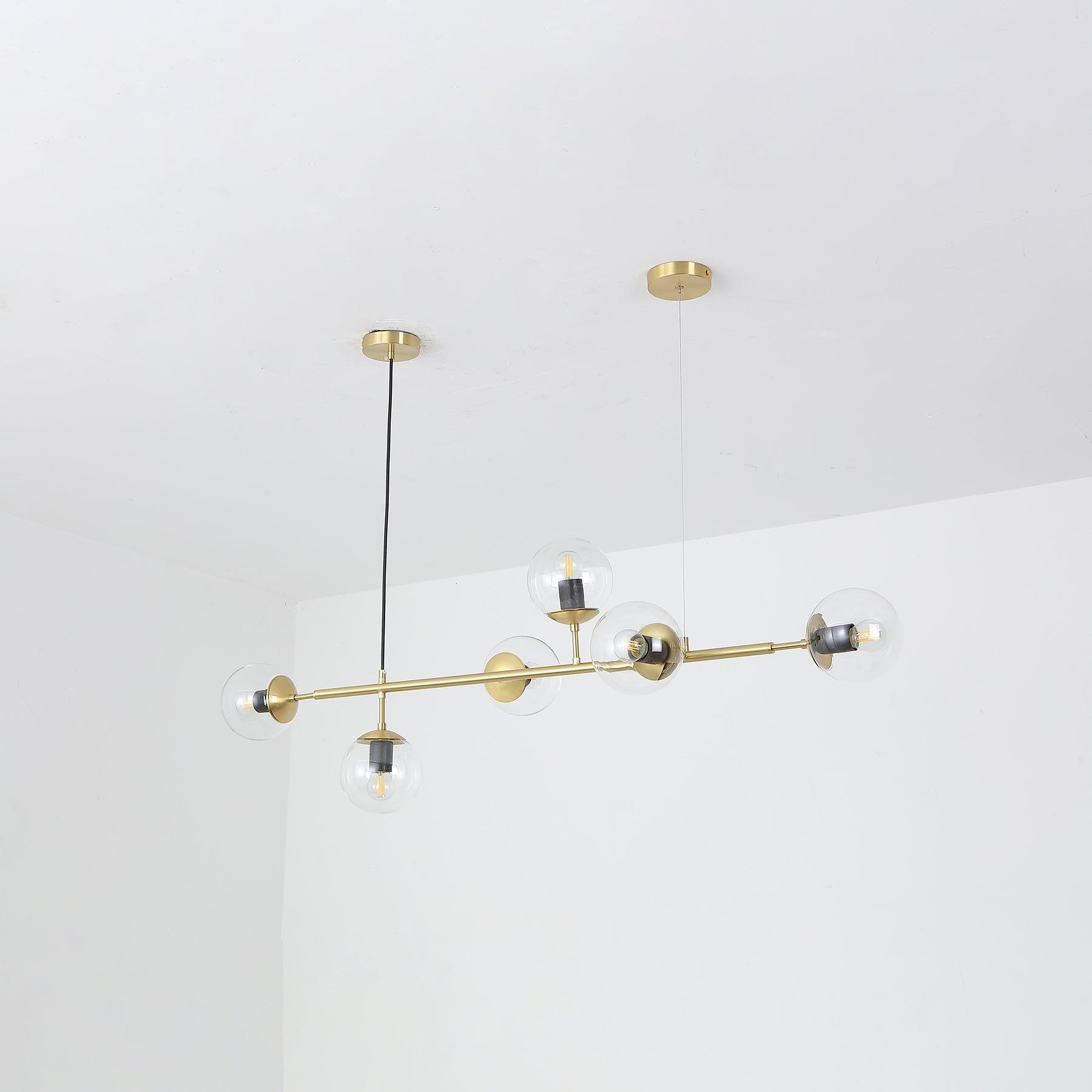 Lustra Suspension Orb Laiton Verre Pour Salon