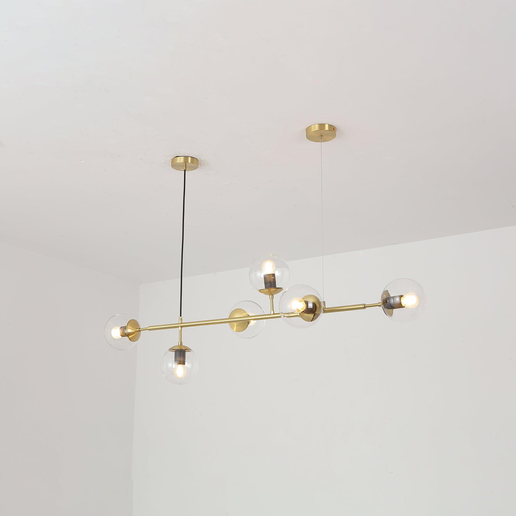 Lustra Suspension Orb Laiton Verre Pour Salon