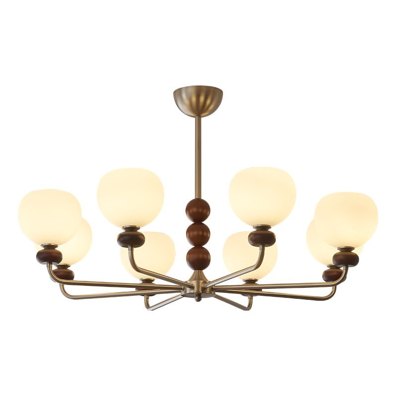 Vilorira Lustre Classique Orbe Bois Noyer Verre Traditionnel