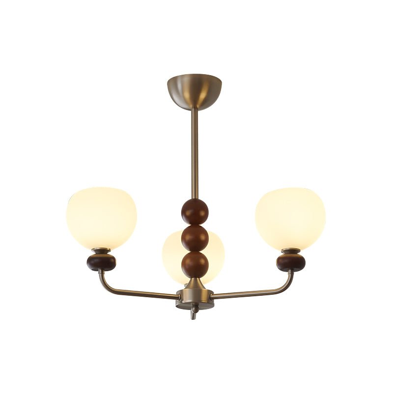 Vilorira Lustre Classique Orbe Bois Noyer Verre Traditionnel
