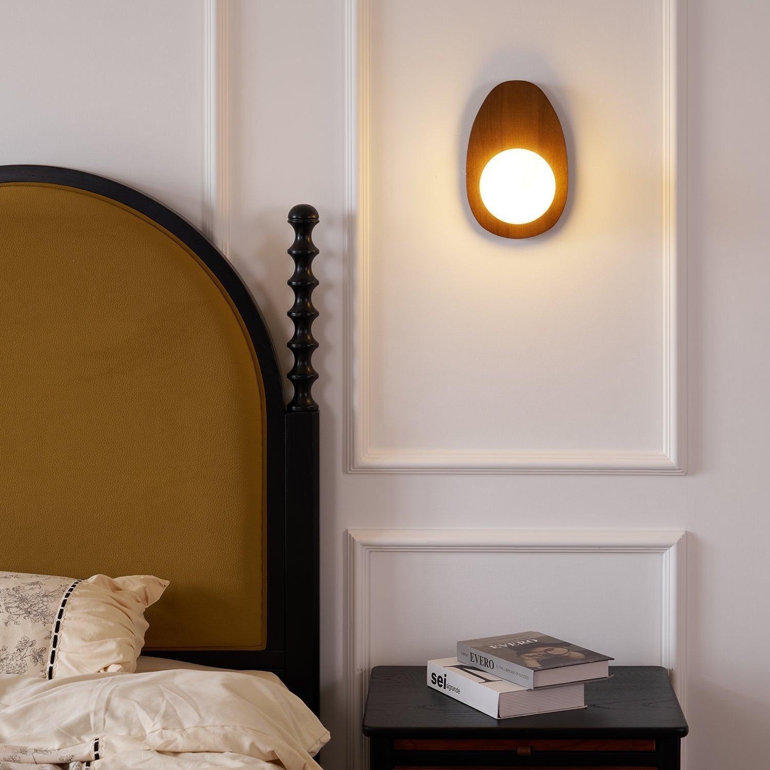 Ephael Applique Murale en Noyer Verre Premium