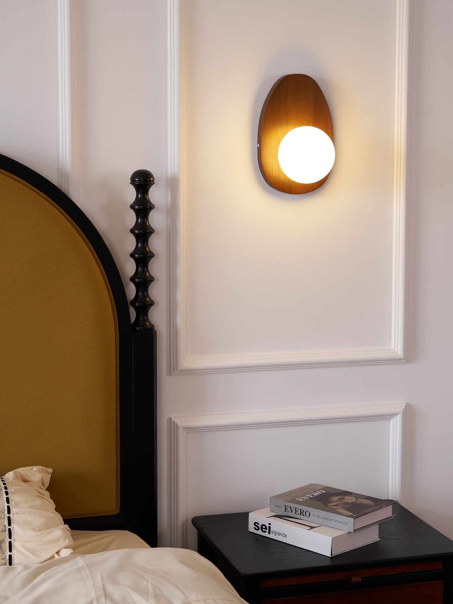 Ephael Applique Murale en Noyer Verre Premium