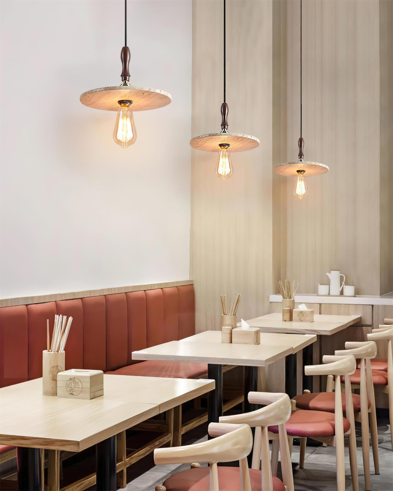 Ritta Suspension Orbit Moderne en Travertin