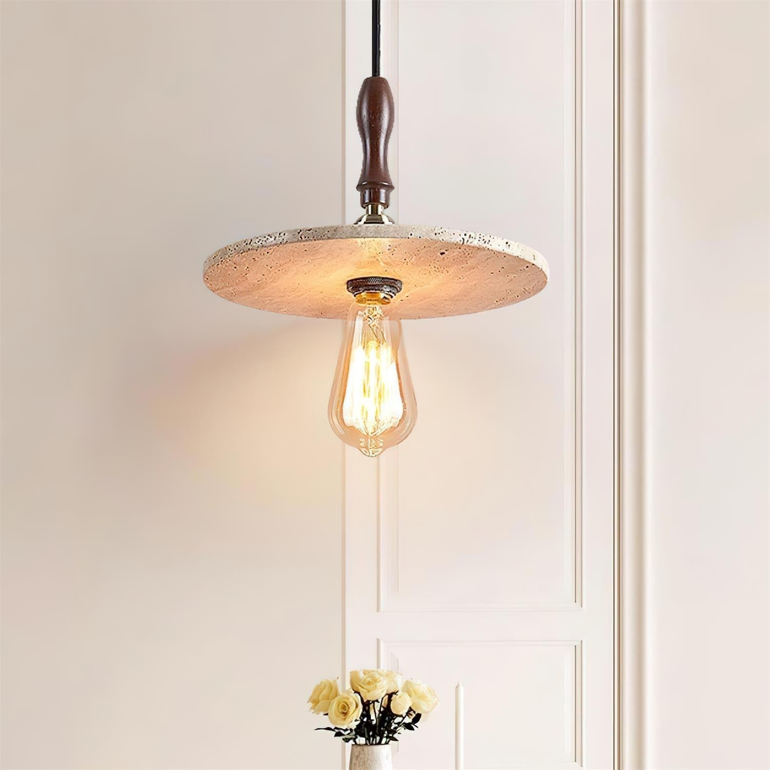 Ritta Suspension Orbit Moderne en Travertin