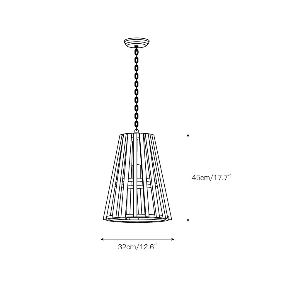 Avsolel Suspension Moderne Minimaliste en Bois et Métal