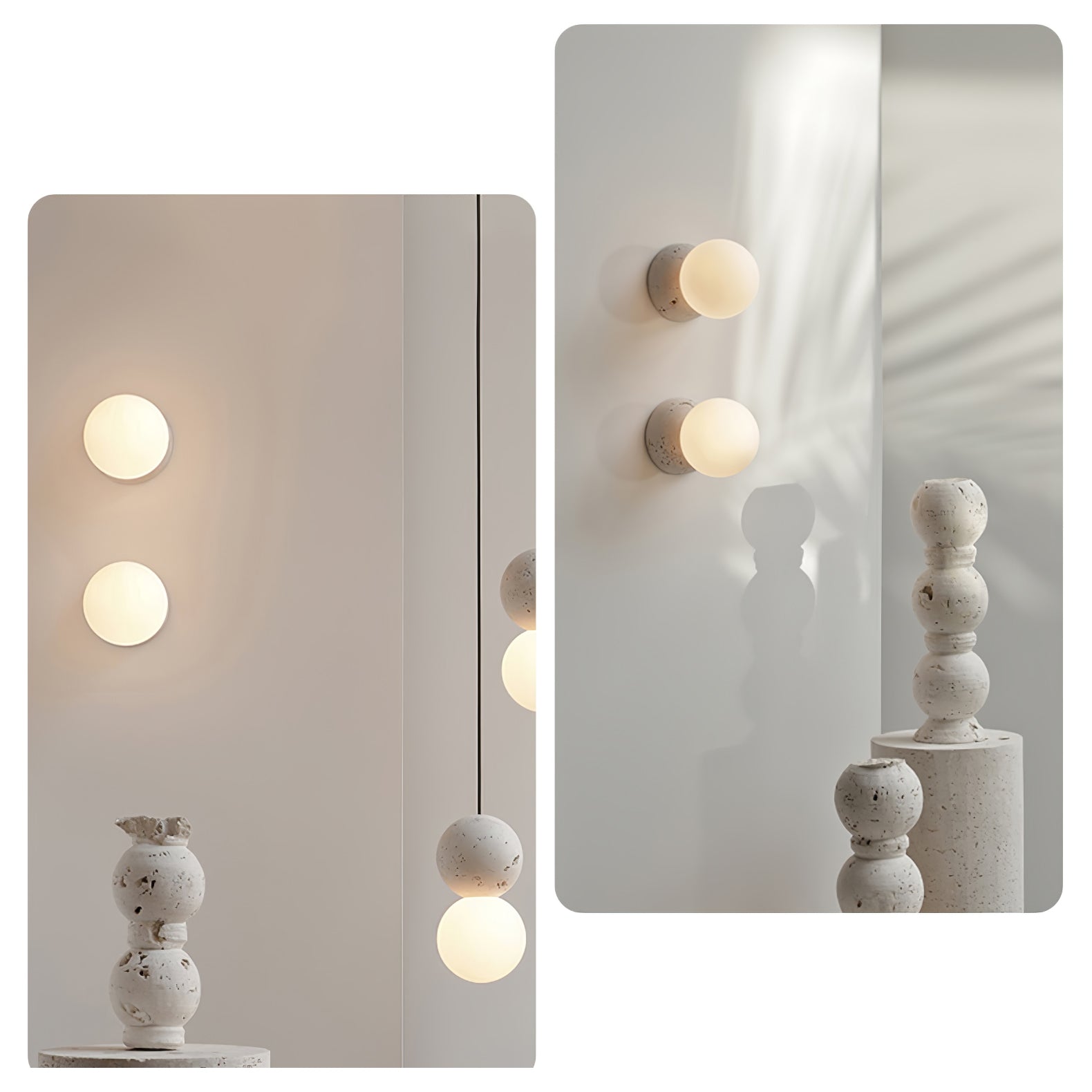 Lustra Applique Murale Béton Verre Opale