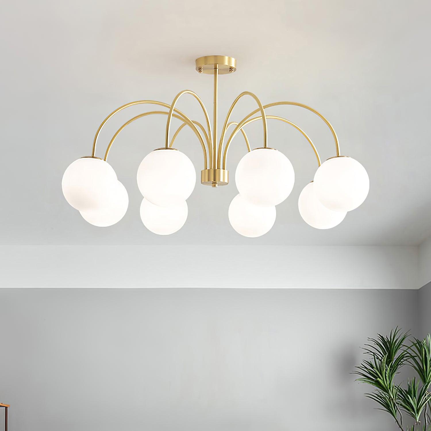 Lustra Lustre Orillia Brass Globe Modern