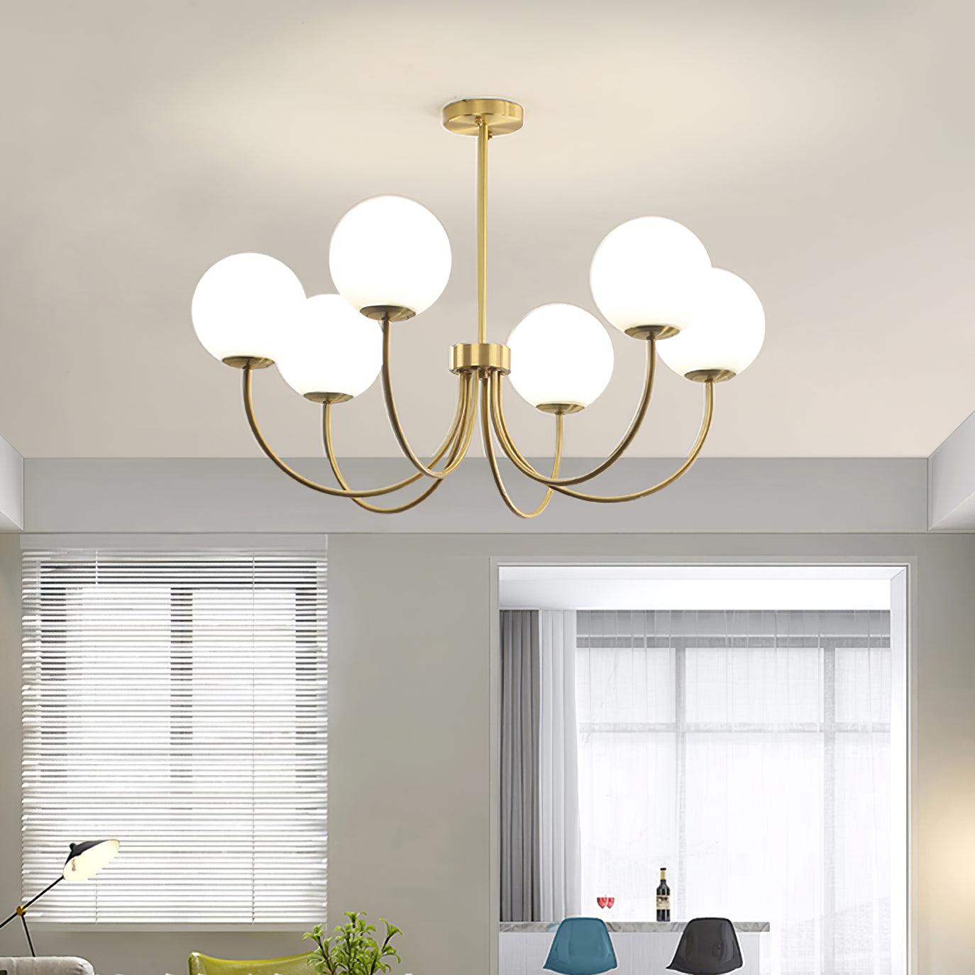 Lustra Lustre Orillia Brass Globe Modern