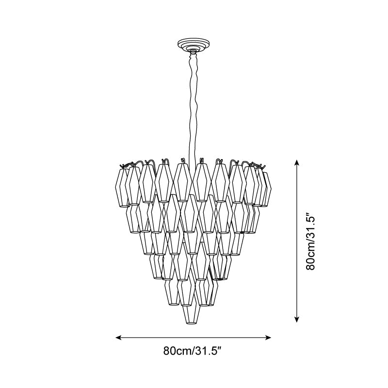Orinelle Lustre Cascade en Verre Luxueux