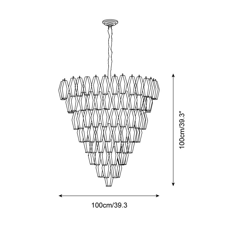 Orinelle Lustre Cascade en Verre Luxueux