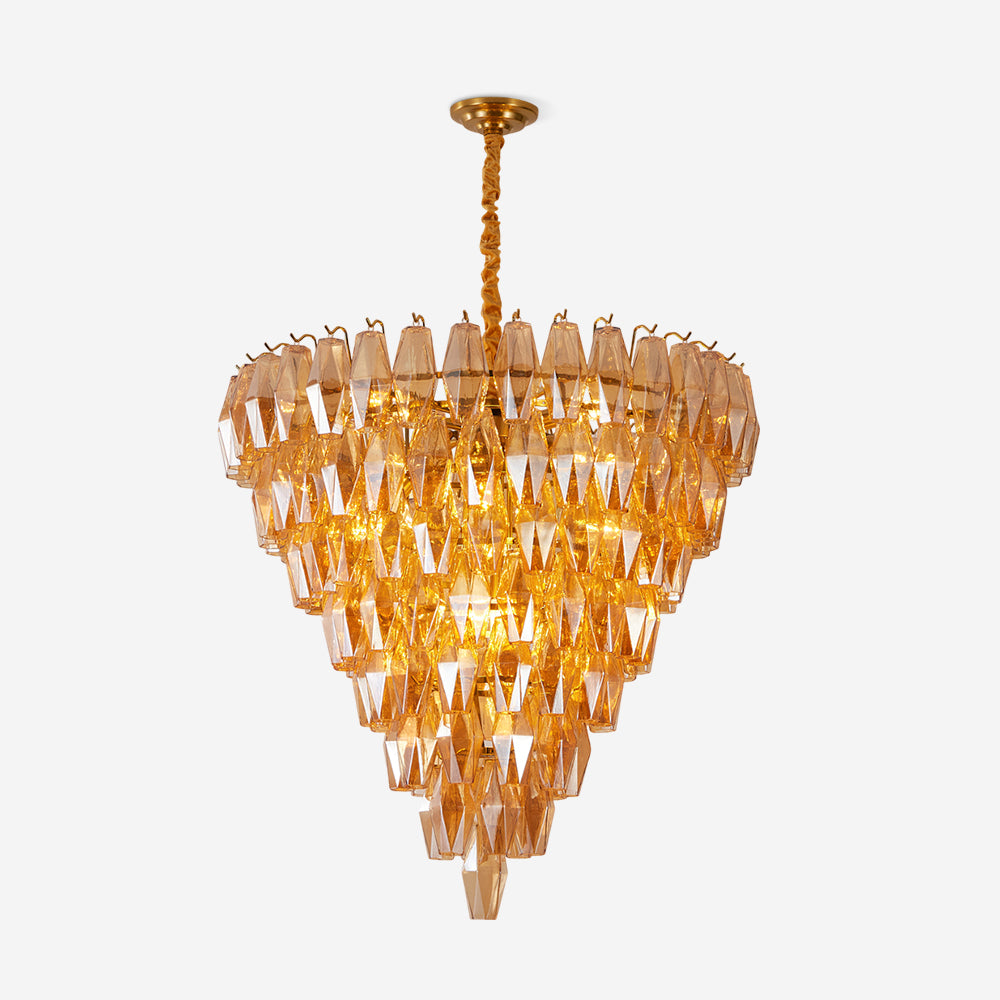 Orinelle Lustre Cascade en Verre Luxueux