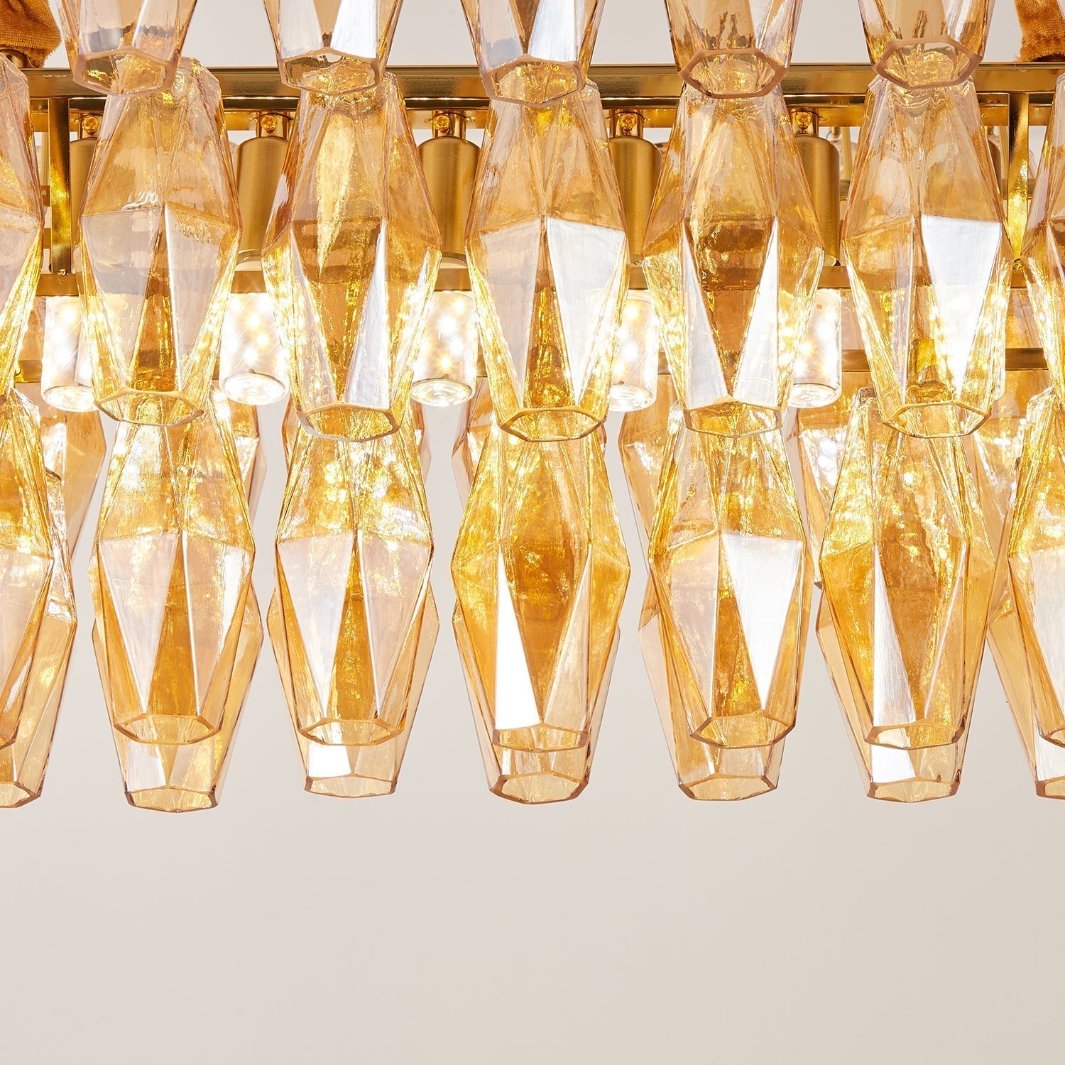 Orinelle Lustre Cascade en Verre Luxueux