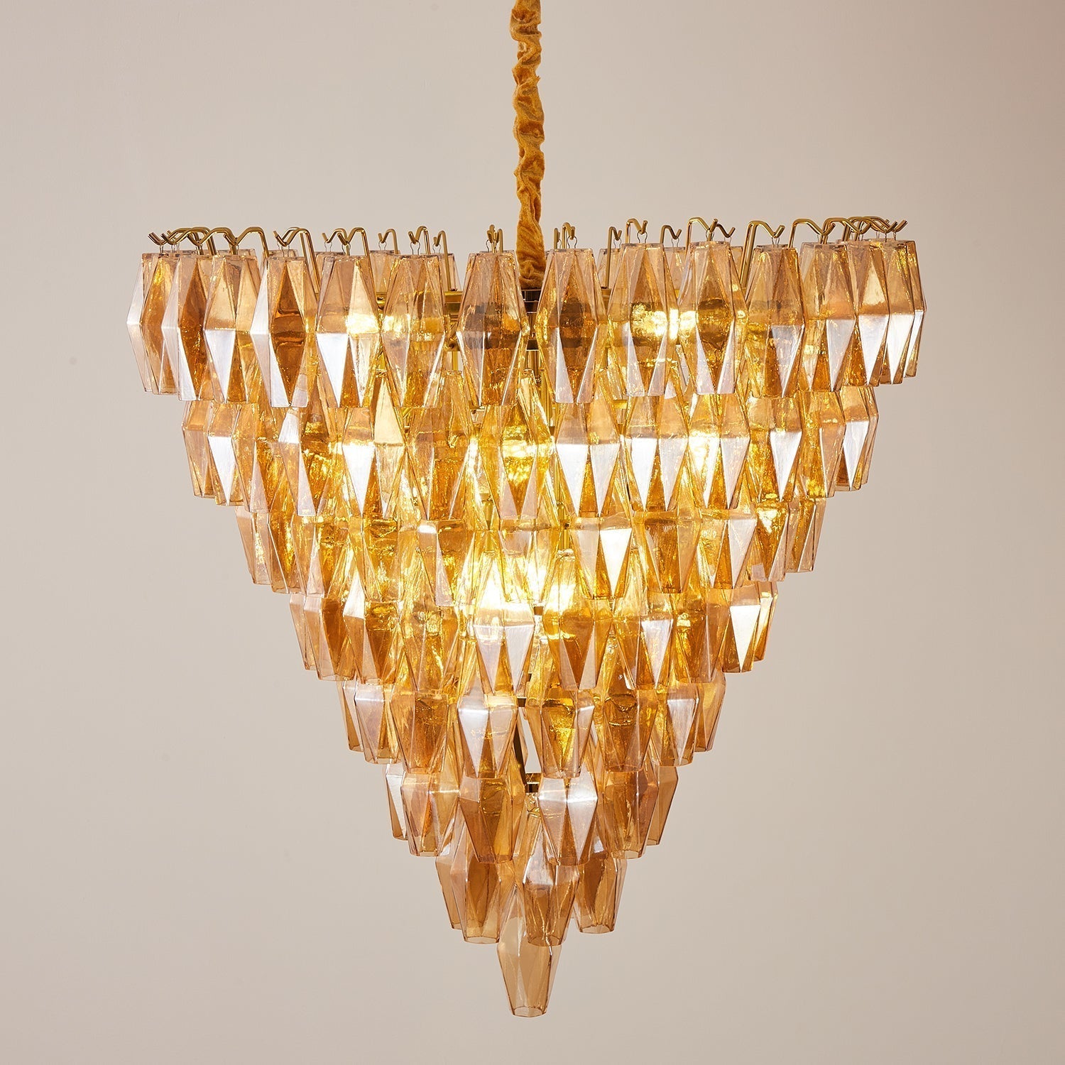 Orinelle Lustre Cascade en Verre Luxueux