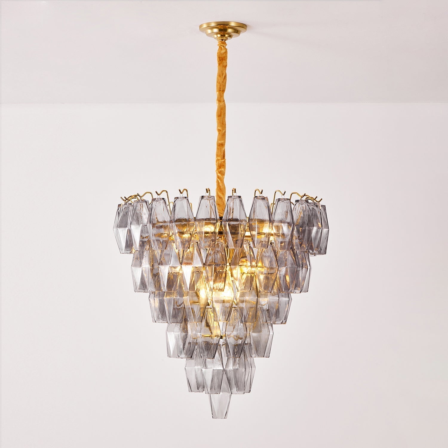 Orinelle Lustre Cascade en Verre Luxueux