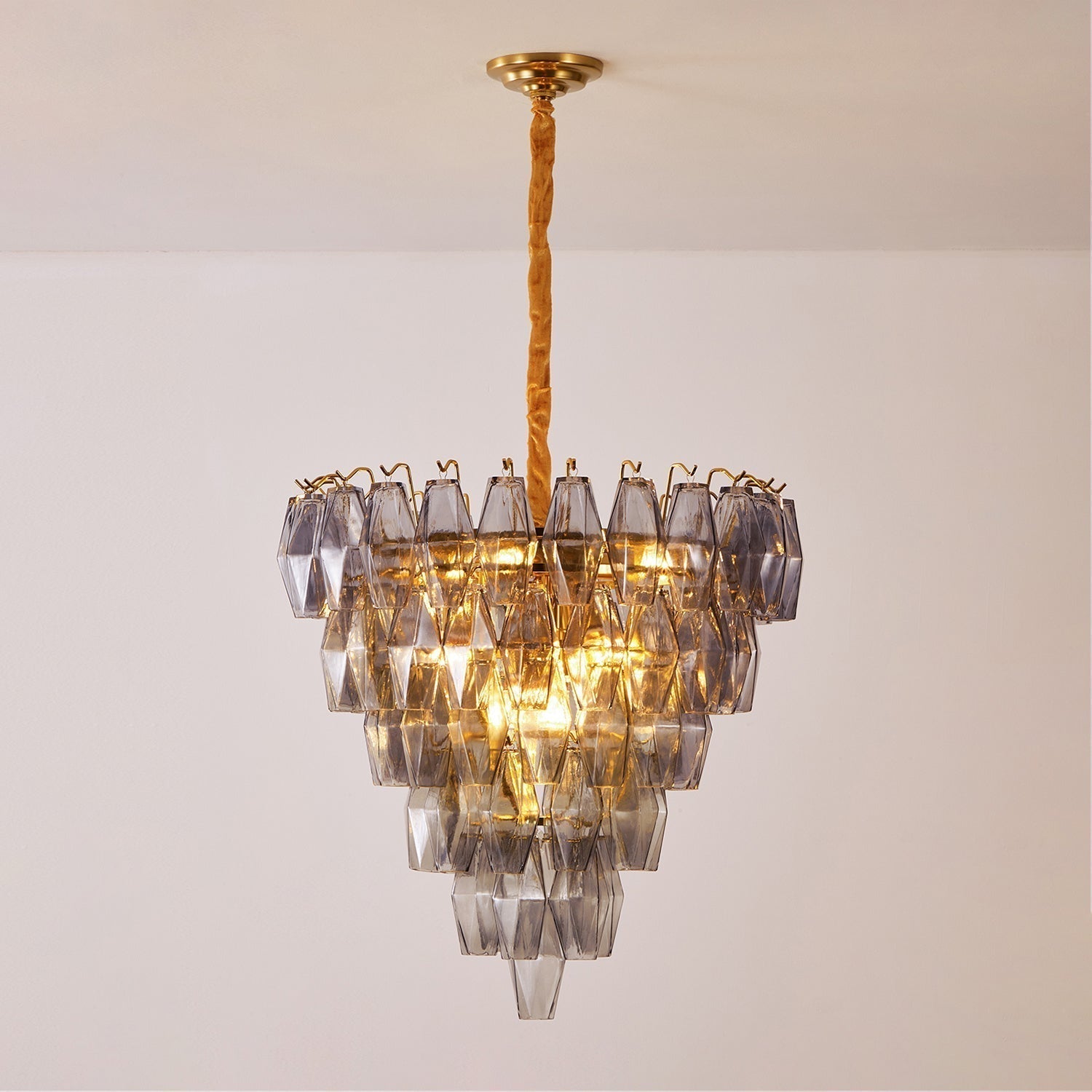 Orinelle Lustre Cascade en Verre Luxueux