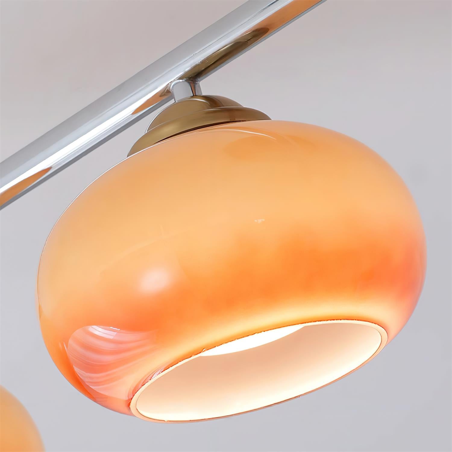 Aubrelle Plafonnier Globe 4 Lumières Verre Ambre