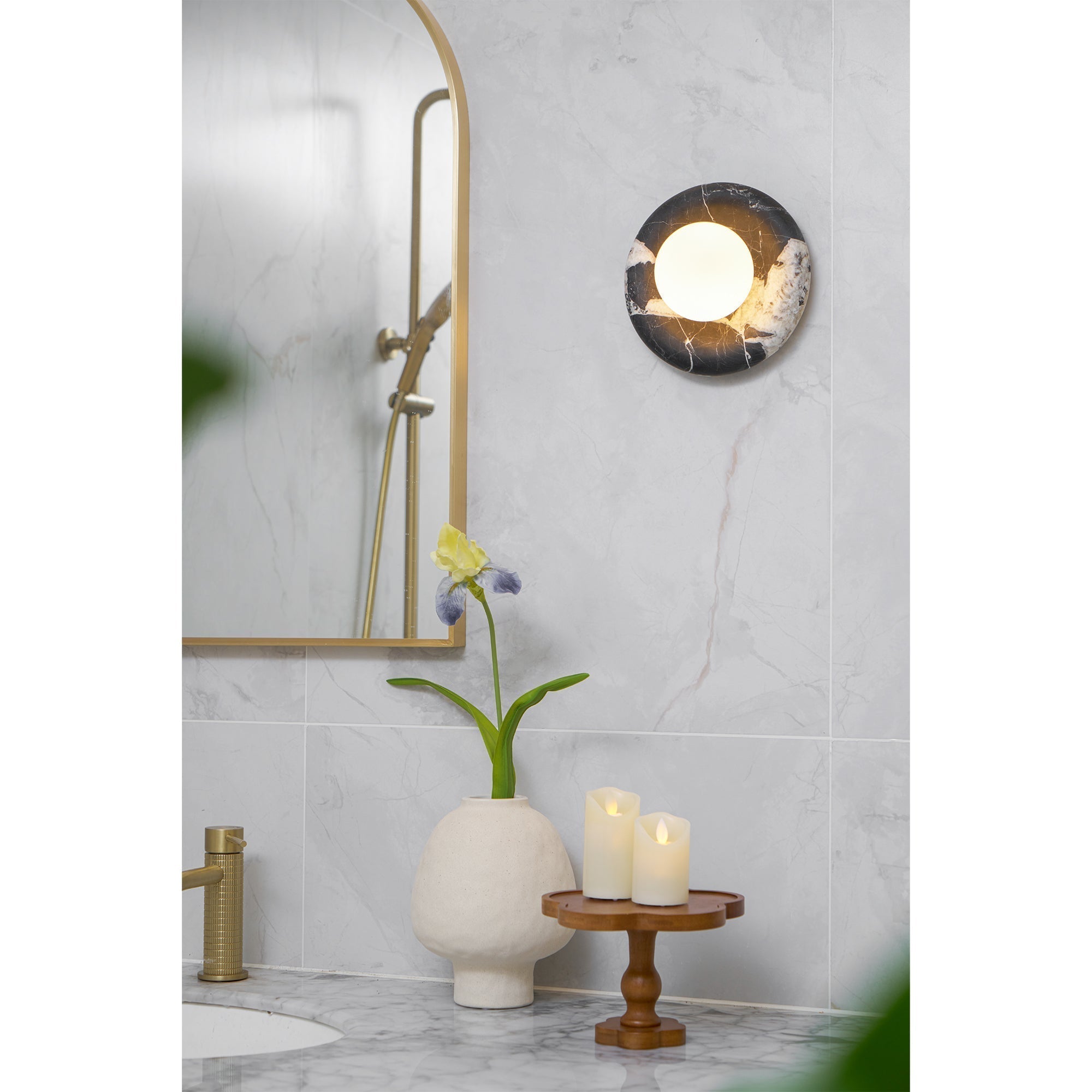 Uvinos Applique Murale Moderne Minimaliste en Marbre Noir
