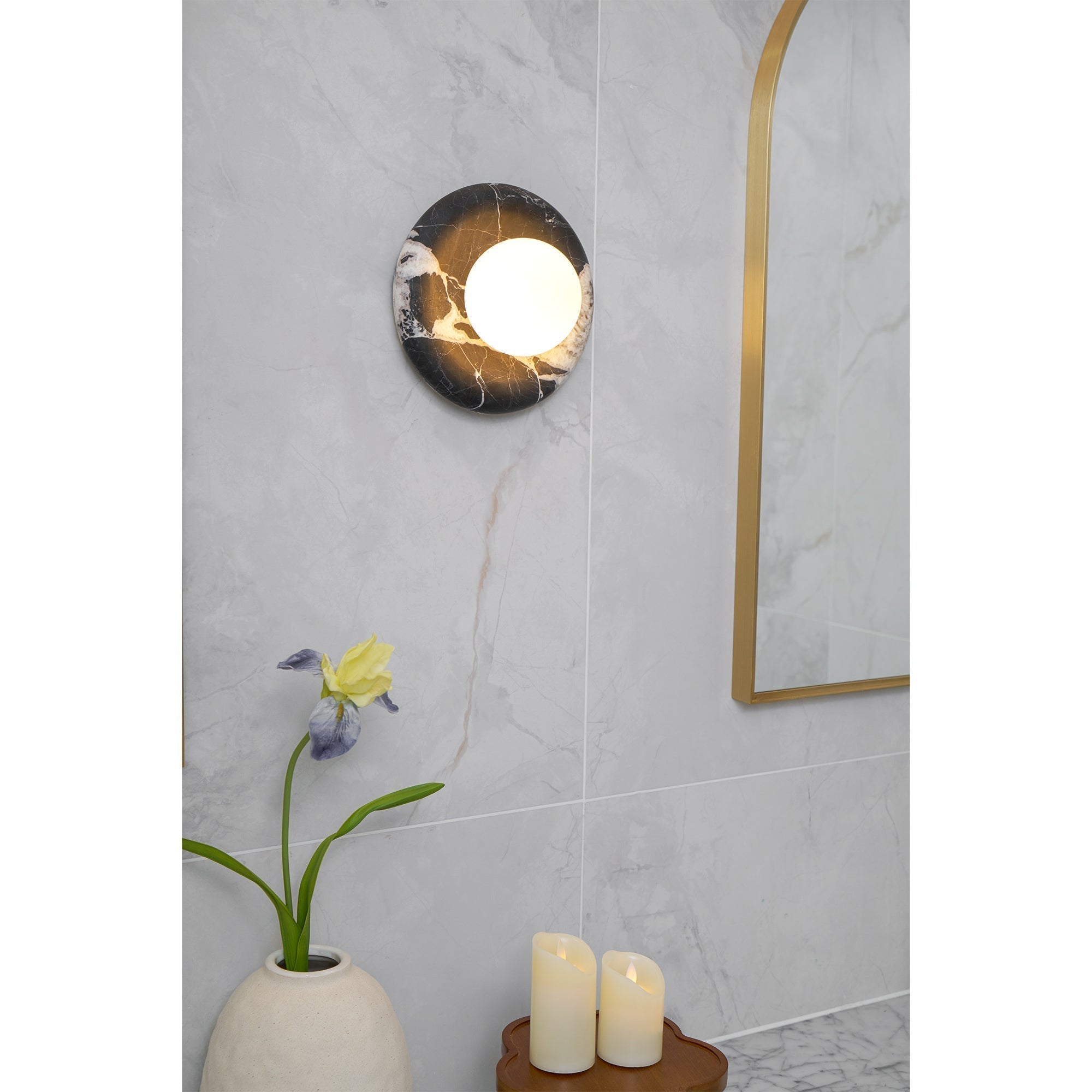 Uvinos Applique Murale Moderne Minimaliste en Marbre Noir