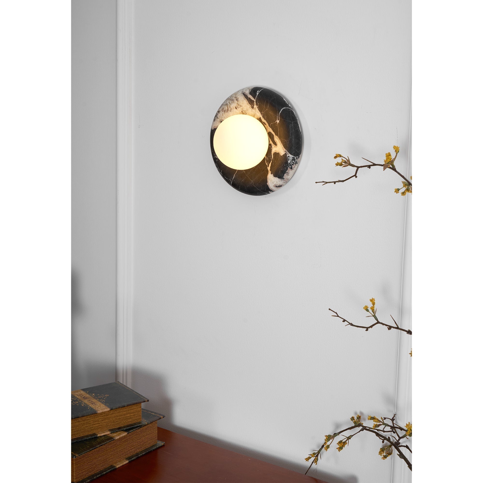Uvinos Applique Murale Moderne Minimaliste en Marbre Noir