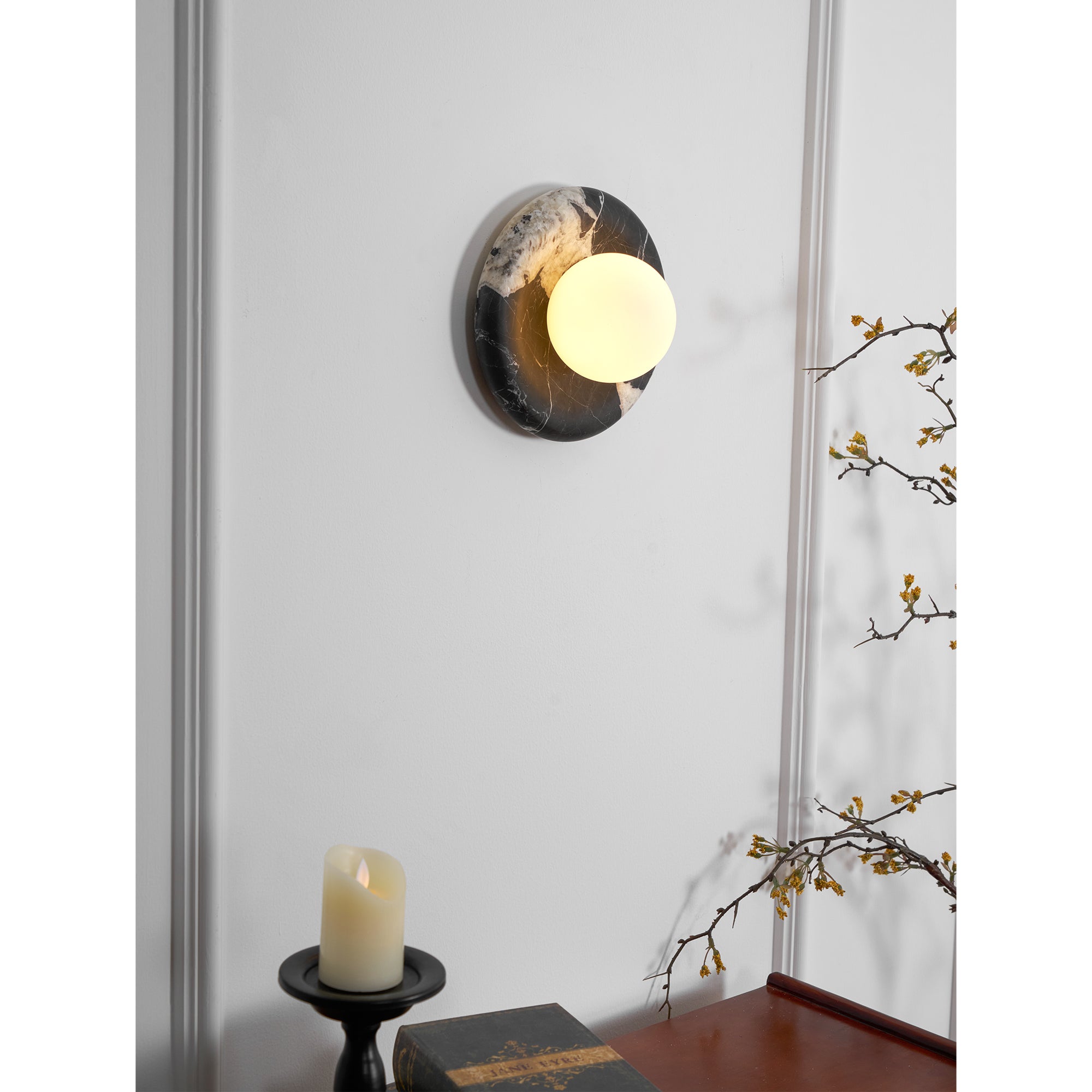 Uvinos Applique Murale Moderne Minimaliste en Marbre Noir