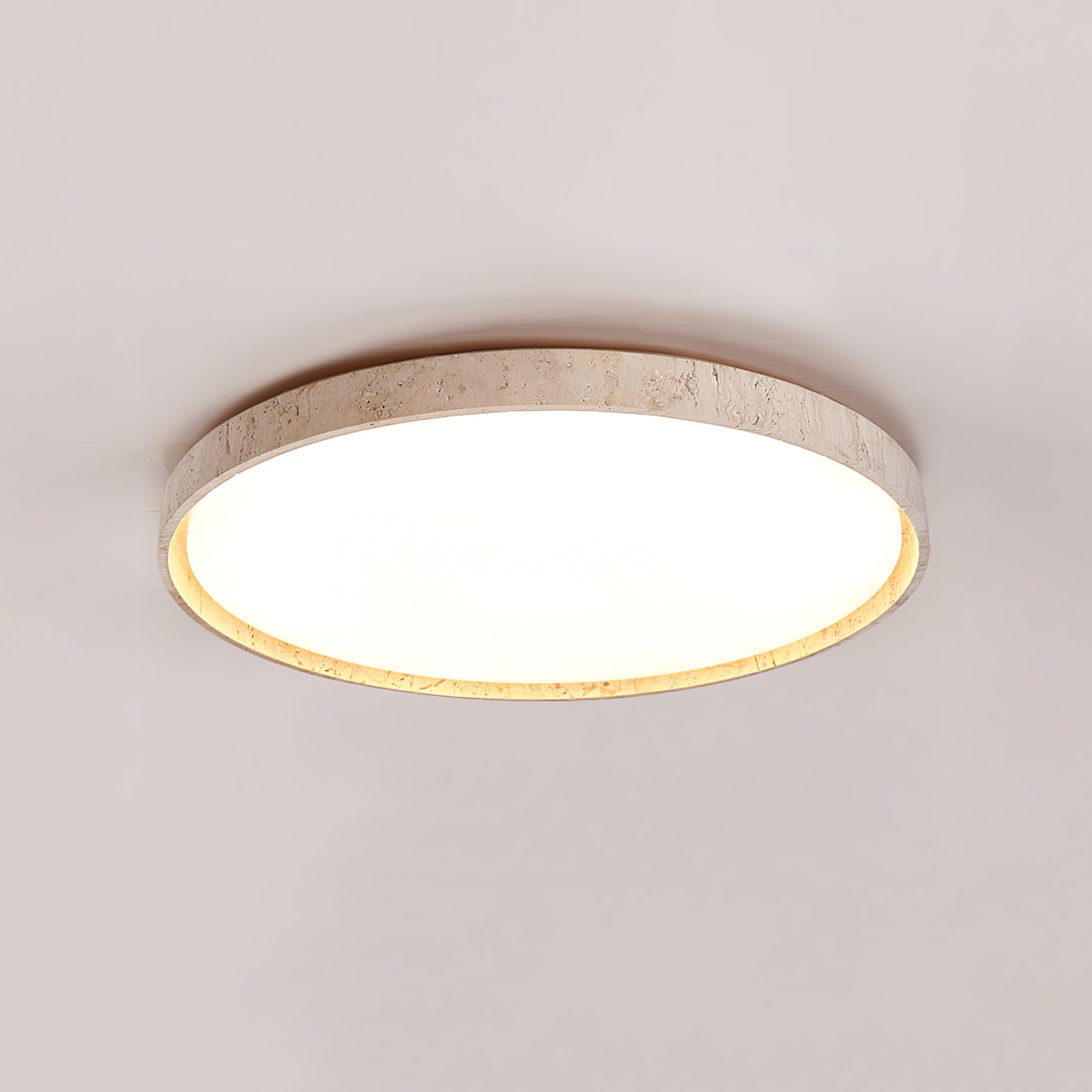 Kathy Lumière de Plafond Ronde en Travertin