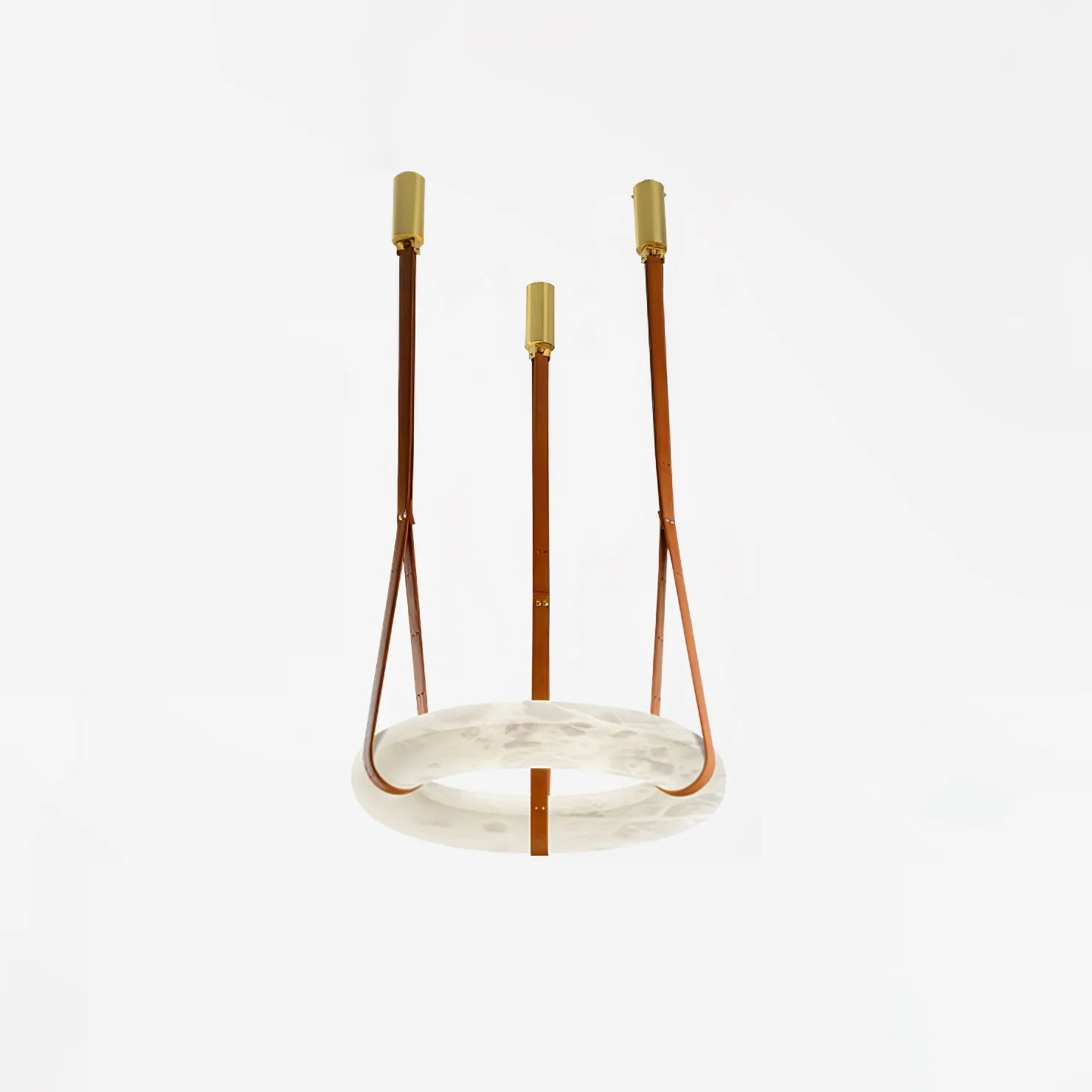 Suspension Alabaster Ring Triple lanières en cuir Nordic Luxe