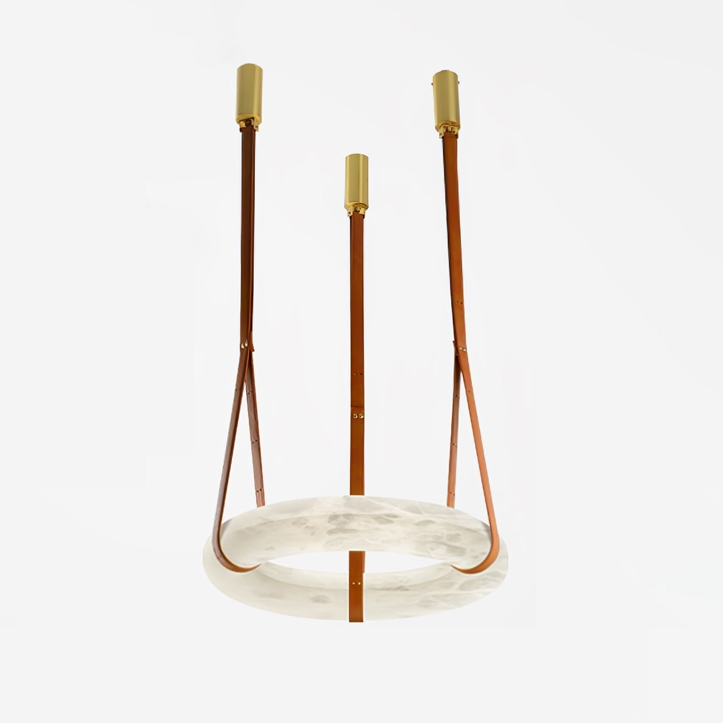 Suspension Alabaster Ring Triple lanières en cuir Nordic Luxe