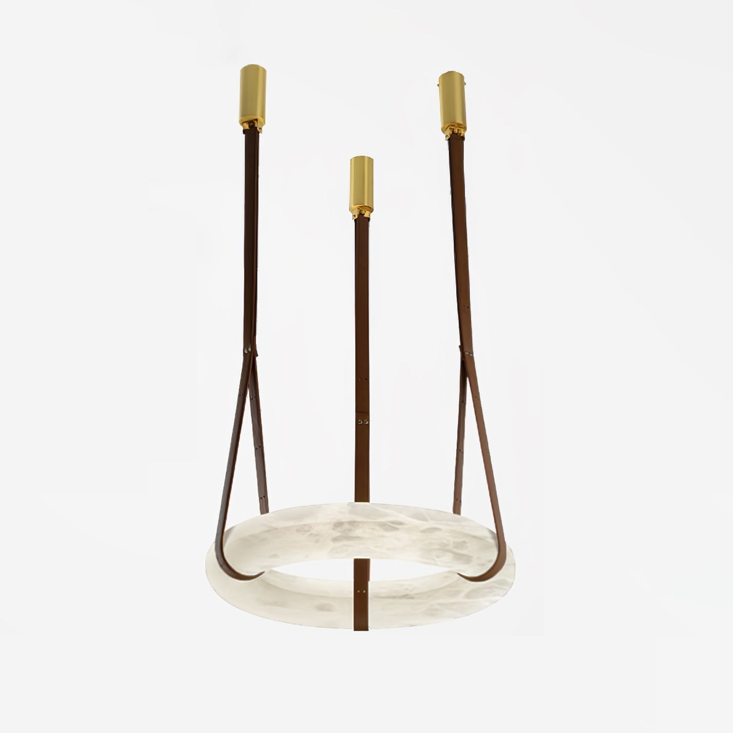 Suspension Alabaster Ring Triple lanières en cuir Nordic Luxe