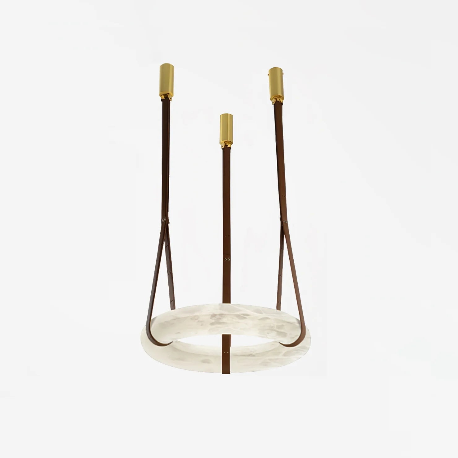 Suspension Alabaster Ring Triple lanières en cuir Nordic Luxe