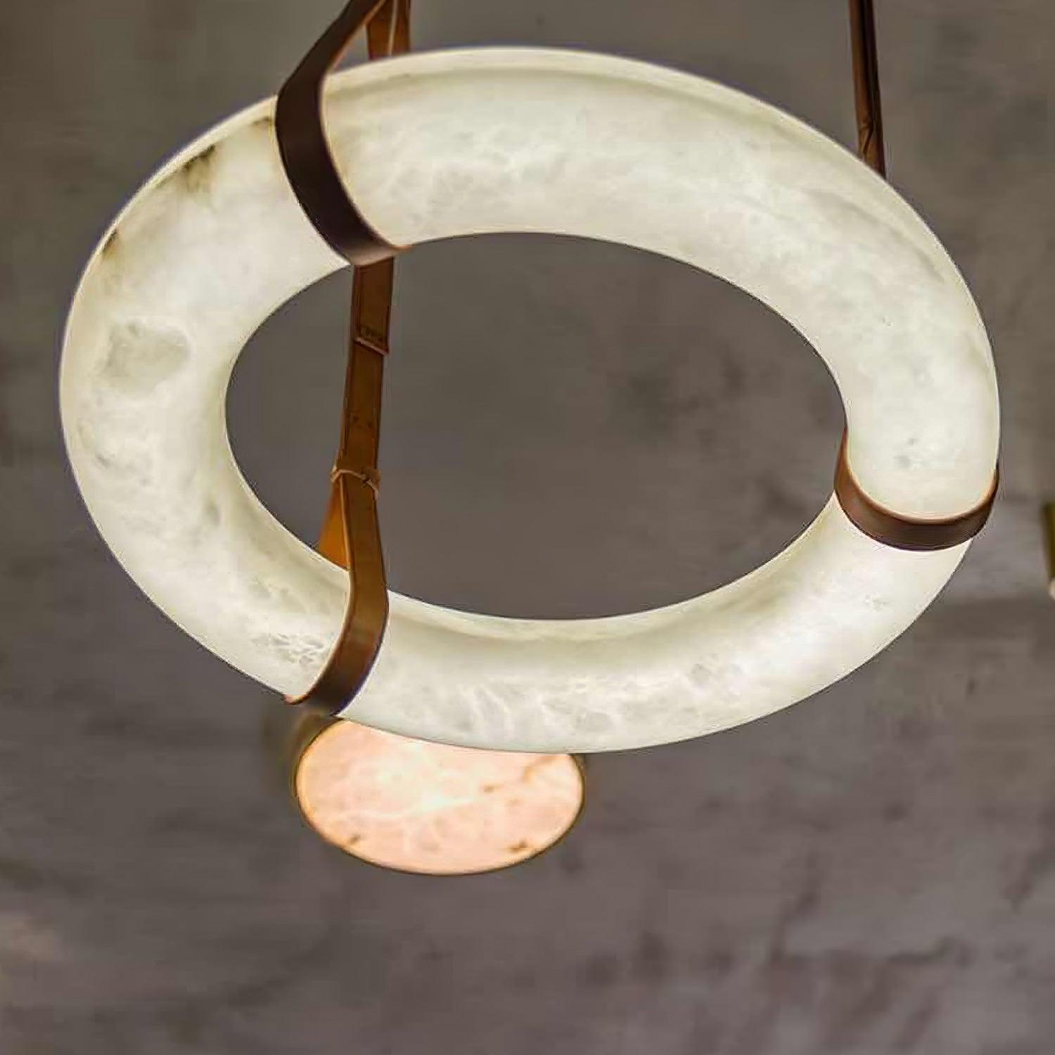 Luste Lustres en Albâtre Anneau Sangle en Cuir Version A